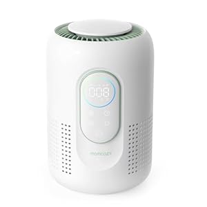 Momcozy Nursery Air Purifier, 4-Filter System with H13 HEPA & Carbon, Real-Time PM2.5 Air Quality Monitor & Display with 3-Color Status, Baby Air Purifier with 21 dB Sleep Mode, Dimmable Night Light
