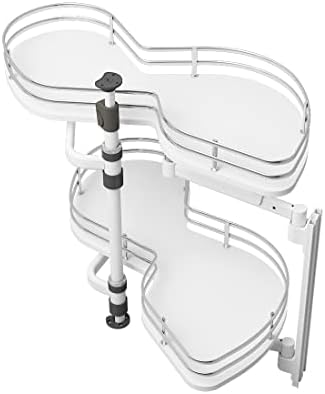 Blind Corner Pullout Organizer for 36-inch Cabinets, 2-Tier Swing Tray, Soft Close, Right-Handed Opening