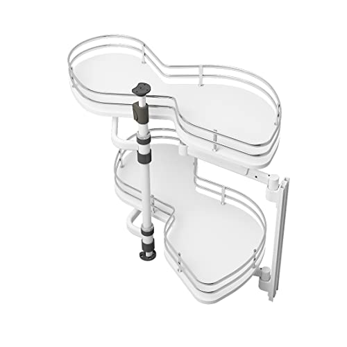 2-Tier Flying Saucer Shelving Unit with anti-slip mat,Kitchen Cabinet Blind Corner Pullout, Organizer for 35.43 inch/900mm Cabinet, Maximize Kitchen Storage (Left Open)