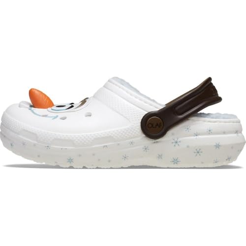 Image of Crocs Kids' Frozen Olaf Classic Fuzzy Lined Slip On Clogs