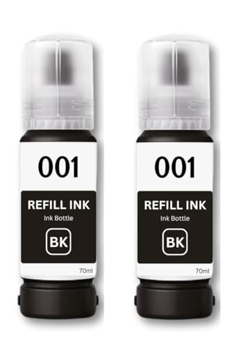 Image of ANG 001 Premium Refill Ink Compatible for Printers L3110, L3150, L4260, L4160, L3152, L3115, L3100, L3101, L3116, L3151, L3156, L1110, L5190, L4150,L14150,L6170 (Black - 2 pcs) (70ml Each)