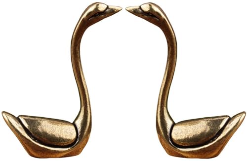 Figura decorativa cisne de latón puro elegante miniatura 1