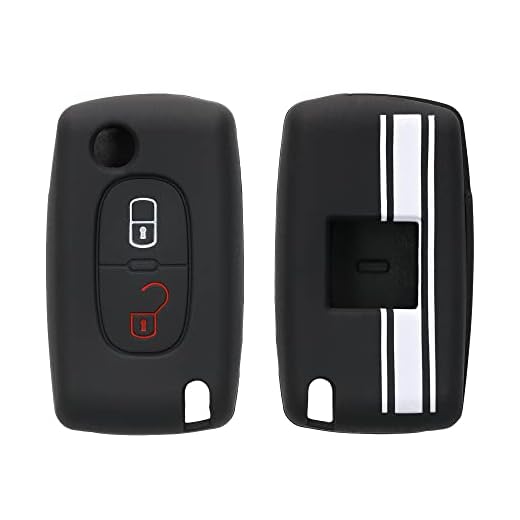 kwmobile Funda para Llave Plegable de 2 Botones para Coche Peugeot Citroen - Carcasa Protectora Suave de Silicona - Case de Mando de Auto con diseño de Rally