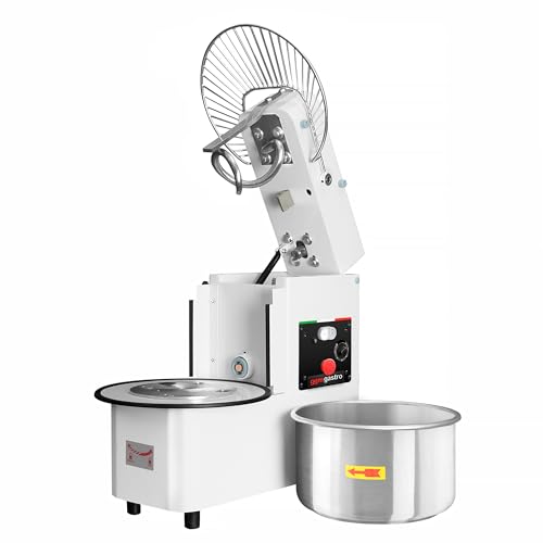GGM Gastro | TMP53KR-N | Amasadora de masa – 53 litros / 44 kg – 1 velocidad – cubeta extraíble y batidora – función temporizador
