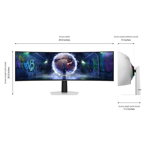 SAMSUNG 49" Odyssey DQHD (5,120x1440) 240Hz OLED G9 Curved Gaming Monitor (Renewed) Bundle with 2 Year CPS Enhanced Protection Pack - Image 4