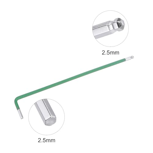 Llave hexagonal de extremo de bola 2,5 mm de brazo largo uxcell, 4 piezas 4