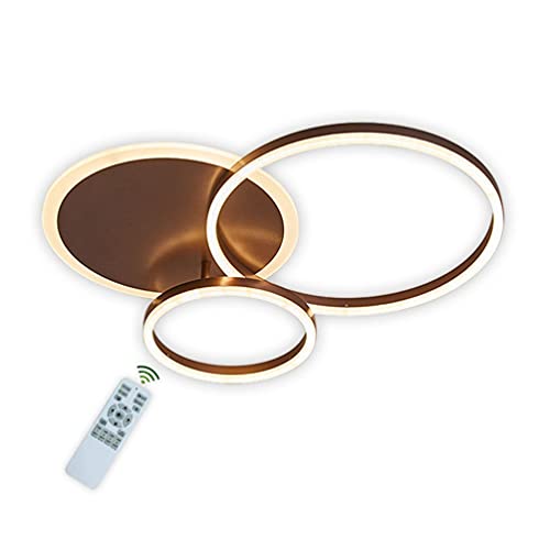Plafonnier LED doré moderne rond 72W dimmable de 98cm pour grand salon