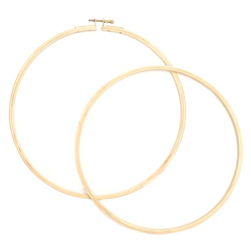 Image of EmbroideryMaterial 10 Inch Round Wooden Embroidery Hoop Ring Frame | for Hand Embroidery, Cross Stitch, Sewing, Painting, Craft & DIY Projects with Brass Screw (1 Piece)