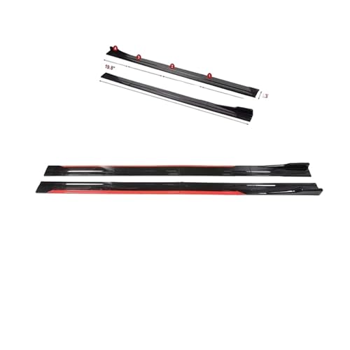 Benz E 260 W212 2M カーサイドスカートエクステンションプレートリップセパレーターバンパー 2.18M レーシングサイドスポイラーに適合(Red and black 2.18m)