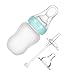 TOYANDONA Silicone Baby Food Erogazione Cucchiaio di Bambino 120Ml Spremere Bottiglia Alimentatore Con Il Cucchiaio ( Blu )