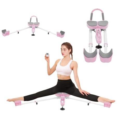 Fenjidrop Split Machine, Split Machine for Flexibility, Leg Stretcher with 180° Adjustable Angle, Anti-Slip Grip & Timer, Stretching Machine for Dance, Gymnastics, Martial Arts & Fitness (Pink)