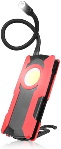 Rechargeable LED Work Light, OTYTY 40W 2000LM Magnetic Work Light Battery Powered Portable Flood Light with Gooseneck Flashlight for Car Repairing, Camping, Inspection (GFR)