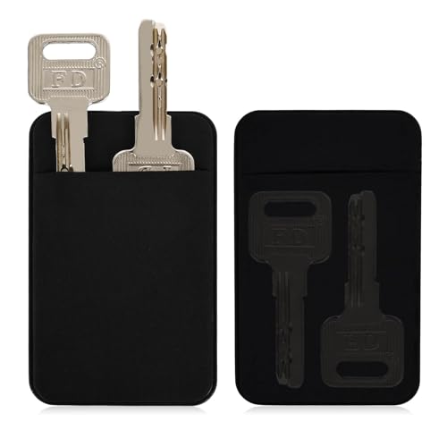 Wallet Key Holder, Key Sleeve Ultra Thin Slim Card Key Holder for Wallet, Compact Card Key Hider Perfectly Fits into Wallets (Black)