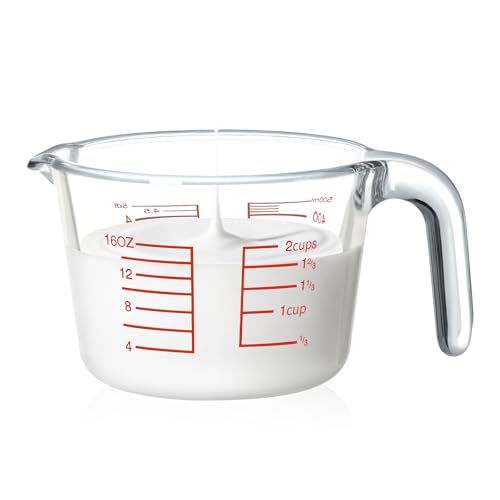 Vaso medidor de vidrio borosilicato 2 tazas para cocina miniatura 1