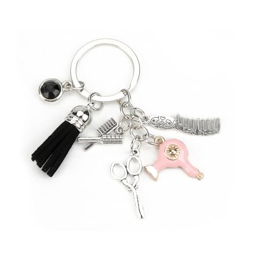 SHTALHST Barber Keychain for Women Miniature Hair Dryer Comb and