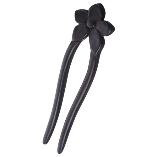 Healvian フレンチスル 花?型発針 ブラックエボニー製 ヘアアップド用エレ