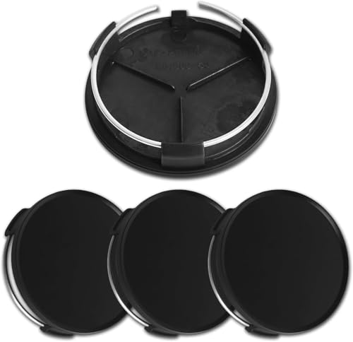 Enclose Hub Caps - 2023 Mercedes-Benz EQE 4 4-Pack 75mm Wheel Hub Caps for German Luxury Cars – Black/Silver ABS+Aluminum Construction, Exact Fit for GLA/GLC/GLK/ML/CLS Models (2000-2024) – Easy Snap-On Installation (Gloss Black)