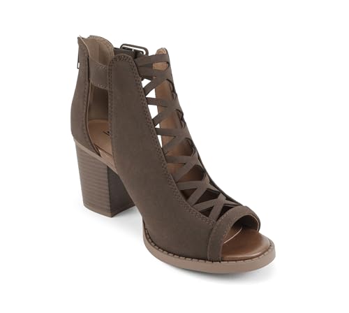 Image of Soda Aran ~ Women Open Toe Crisscross Straps Back Zipper High Heel Fashion Sandal with Adjustable Ankle Strap
