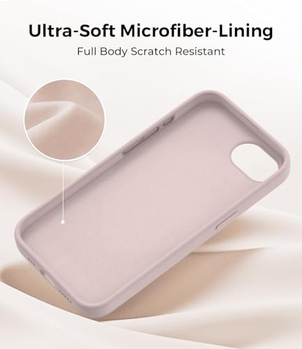 Image of DIZORO Compatible with iPhone 17e / iPhone 16e Case 6.1 inch Liquid Silicone 3 Layers Full Covered Soft Gel Rubber Phone Case,Shockproof Protective Cover with Anti-Scratch Microfiber Lining -Sand Pink