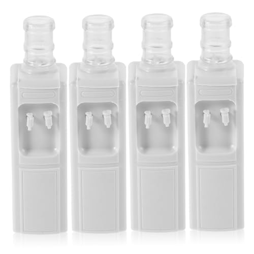 QUMIIRITY 4pcs Plastic Mini Drinking Fountain Toy Water Dispenser Dollhouse Accessories Boys and Girls Cute Tiny Bedroom Tabletop Water Dispenser for Boy Girl Decor