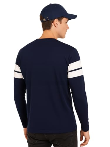 Image of LEOTUDE Stylist Regular fit Full Sleeve Cottonblend Solid Round Neck Tshirt for Man (Color Brown)