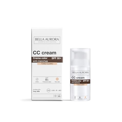 BELLA AURORA CC Cream Antimanchas SPF50+. Crema color tono claro 30 ml