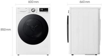 6. Bild von LG V9AYXT, Trockner A+++, 10 kg, Wärmepumpentrockner mit Dual Inverter Wärmepumpentechnologie, 60 x 66 x 85 cm, Allergy Care Programm, Trockner mit Smart ThinQ-Technologie, Weiß 10kg