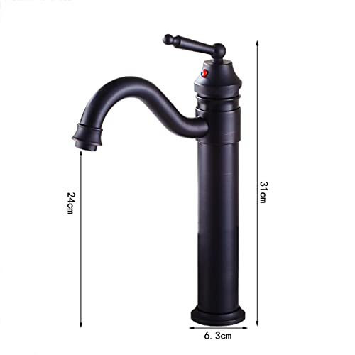 Robinet de lavabo simple antique noir mitigeur de salle de bain - 3