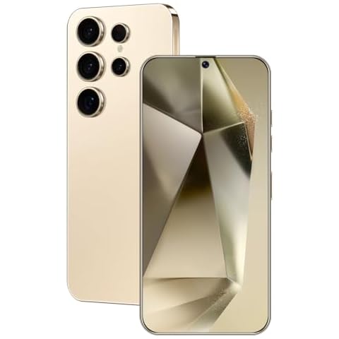 Livinyteb S24 Ultra Unlocked Phone 8GB+256GB Android Cell Phone 7 inch HD Screen Mobile Phone 108MP+48MP Camera 6800 mAh Extra Large Battery 5G Dual SIM (Titanium Yellow) Cover