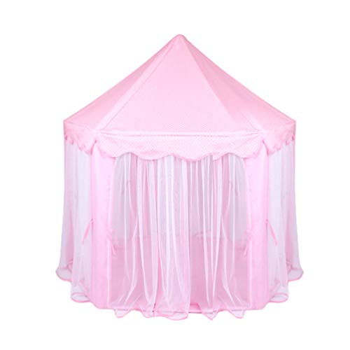 IMIKEYA Barraca infantil hexagonal grande para castelo da Yurt Kids Tent para diversão interna (Rosa