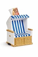 TopShop24You Strandkorb Spardose – Maritimes Design – Urlaubskasse & Reisekasse Sparbox – Geldgeschenk für Urlaub & Meer Fans – 11,5 cm (Blau)