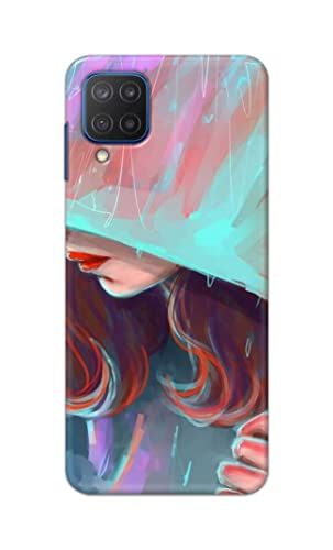 Image of PRINTFIDAA Pretty Woman Under The Umbrella Painting Printed Designer Hard Case for Samsung Galaxy F12 Back Cover -(e) RPM1007