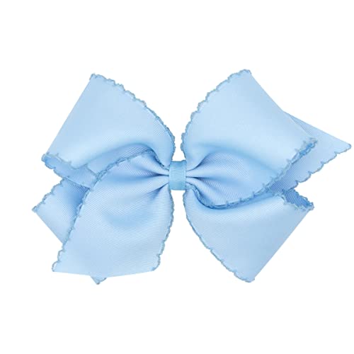 Wee Ones Classic Grosgrain Moonstitch Edge Hair Bow, Millennium Blue, King