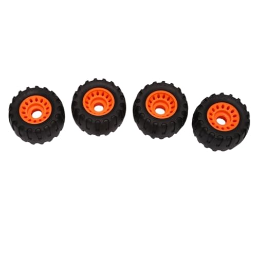 Compatible for 4 Pcs All Terrain Off Road Longboard Wheels Black Orange Dual Tone Design