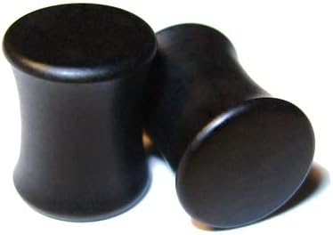1g Gauge 7.3mm Custom Ebony Double Flared Organic Wood Plugs