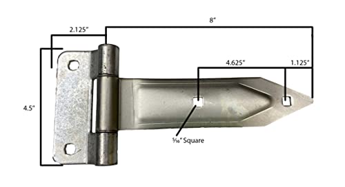 Classacustoms (2 Pack) Straight 8" Zinc Cargo Trailer Hinges | Rv Swing Door Hinge | Trailer Door Hinge | Zinc Trailer Door Hinges #TOP1