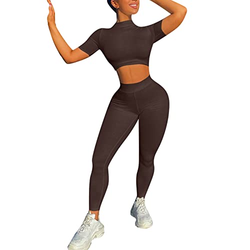 Chandal Mujer Completo Conjunto Deportivo Mujer Gimnasio Chándal Top Corto Casual y Conjuntos Deportivos Ajustado Ideal para Clases de Yoga y Aventuras Fitness Diarias