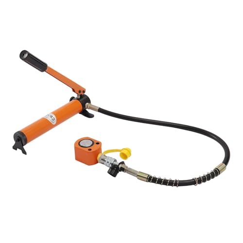 ROGONPDK 10T Low Profile Hydraulic Jack, CP-180 Manual Hydraulic Hand Pump, 0.43 Stroke Lifting Cylinders + HydraulicHandPump, for Lifting, Bending, Shearing and Other Operations