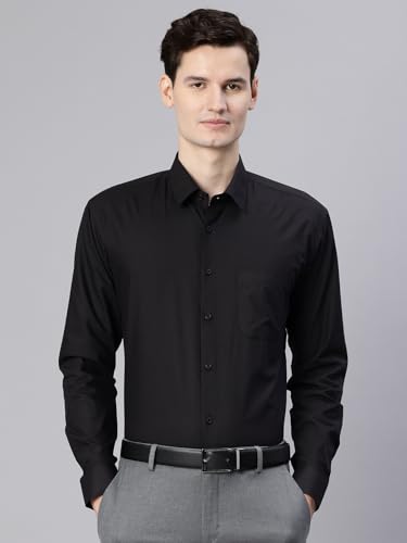 Image of Majestic Man Men's Solid Cotton Blend Wrinkle-Resistant Slim Fit Easy-Iron Formal & Office Wear