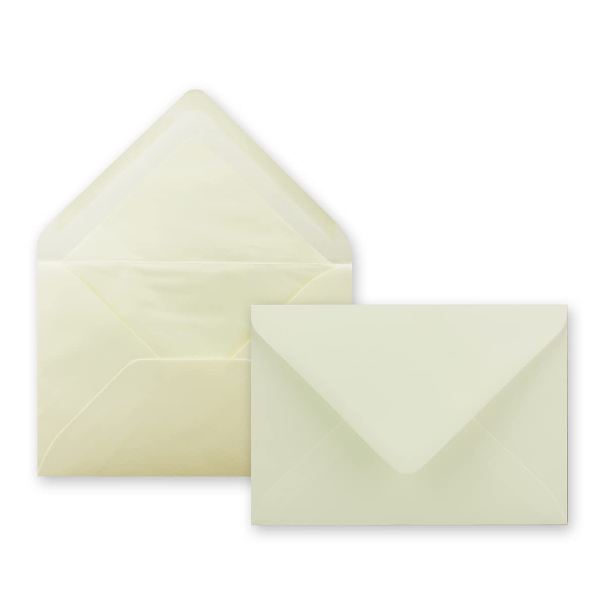 500 DIN B6 koperty kremowe z kremową jedwabną podszewką - 12,5 x 17,6 cm - 100 g/m² klejenie na mokro, prążkowane koperty bez okienka od firmy Glüxx-Agent