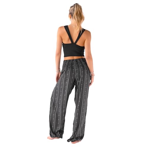 Image of Lotus and Luna Women's Harem Pants Thai Pants for Beach & Lounge High Waisted Flowy Boho Pants Genie Pants Yoga Pants