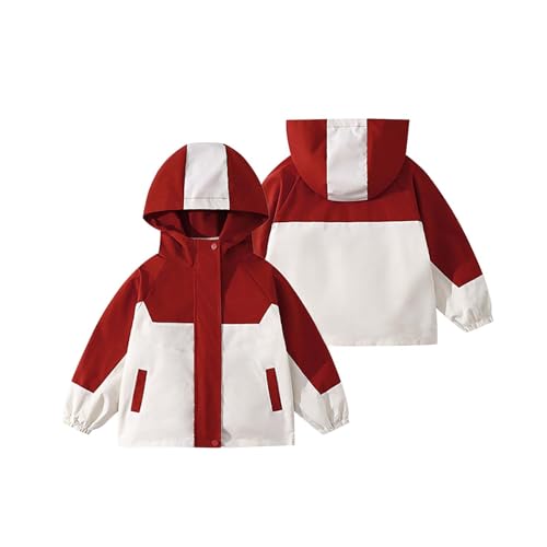 Girls Boys Windbreaker Hooded Jacket Lightweight Outdoor Hiking School Rain Coats for Kids Fall Winter Cute Trendy Clothes