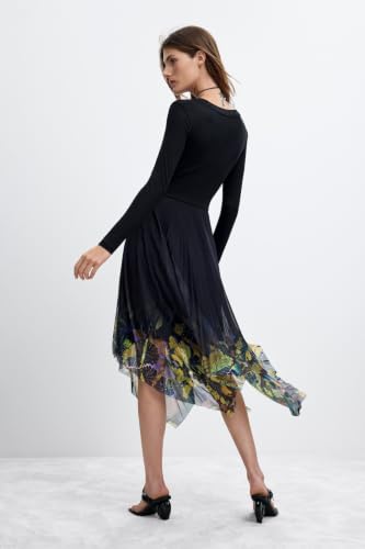 Desigual Vest_Alba_Lacroix Robe pour Femme, Noir, X-Large