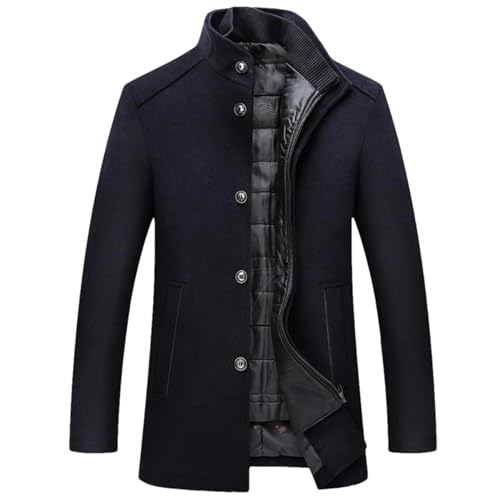 Manteau hiver laine homme bleu marine XS pour rester au chaud sans vent