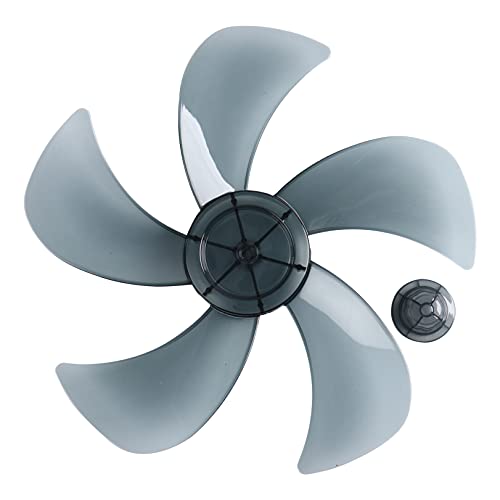 JEATHA Pale del Ventilatore Universale 5 Foglie Fan Blade Ventilatore Ricambio Lama di Plastica Sostituzione dei Ventilatori a Piantana/Pavimento/da Tavolo Grigio D 14 Inch Taglia unica