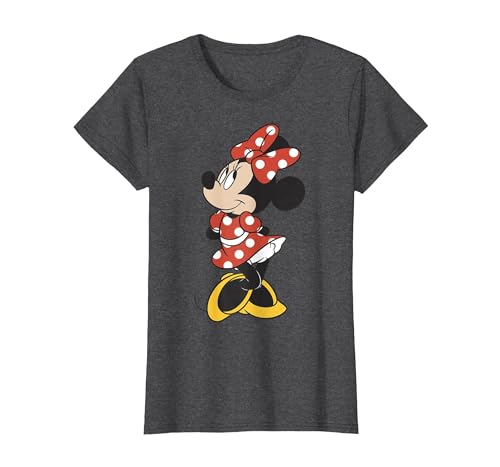 Disney Minnie Mouse classique Minnie Pose graphique T-Shirt, Femme, Chiné Foncé, L