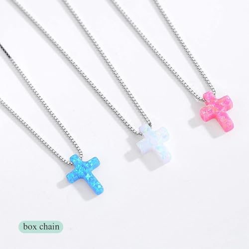 Collier chapelet argent 925 véritable opale bleue anti-ternissement - 2