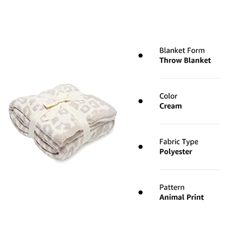 Moonase Soft Fuzzy Throw Blanket, Leopard Throw Blankets, Cozy Plush Fleece Comfy Microfiber Blanket For Couch Sofa Bed Machine Washable (Cream, 50 Inch X 60 Inch) #TOP7