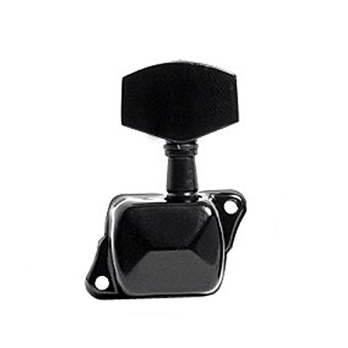 Musiclily 3+3 Semi-Blindada Tarraxas para Guitarra ou Violão Folk, Preto