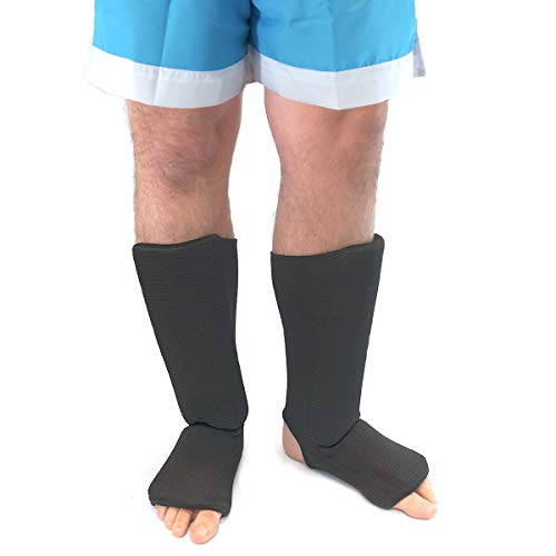 Caneleira/Protetor de canela em elastano para artes marciais Jugui (P, Preto)